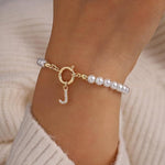 Gold Auden Initial Letter Bracelets – view 2
