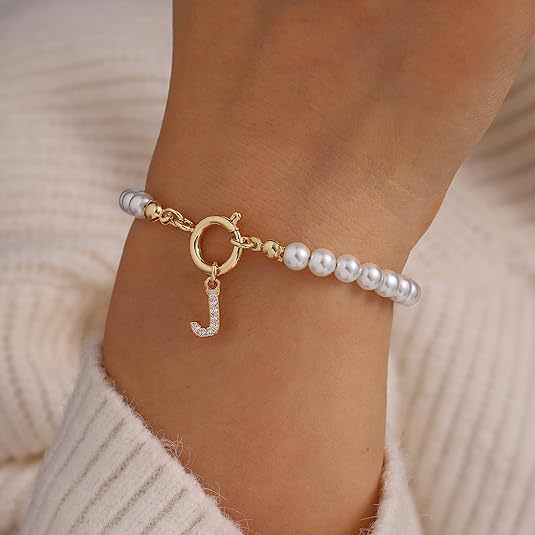 Gold Auden Initial Letter Bracelets – view 2