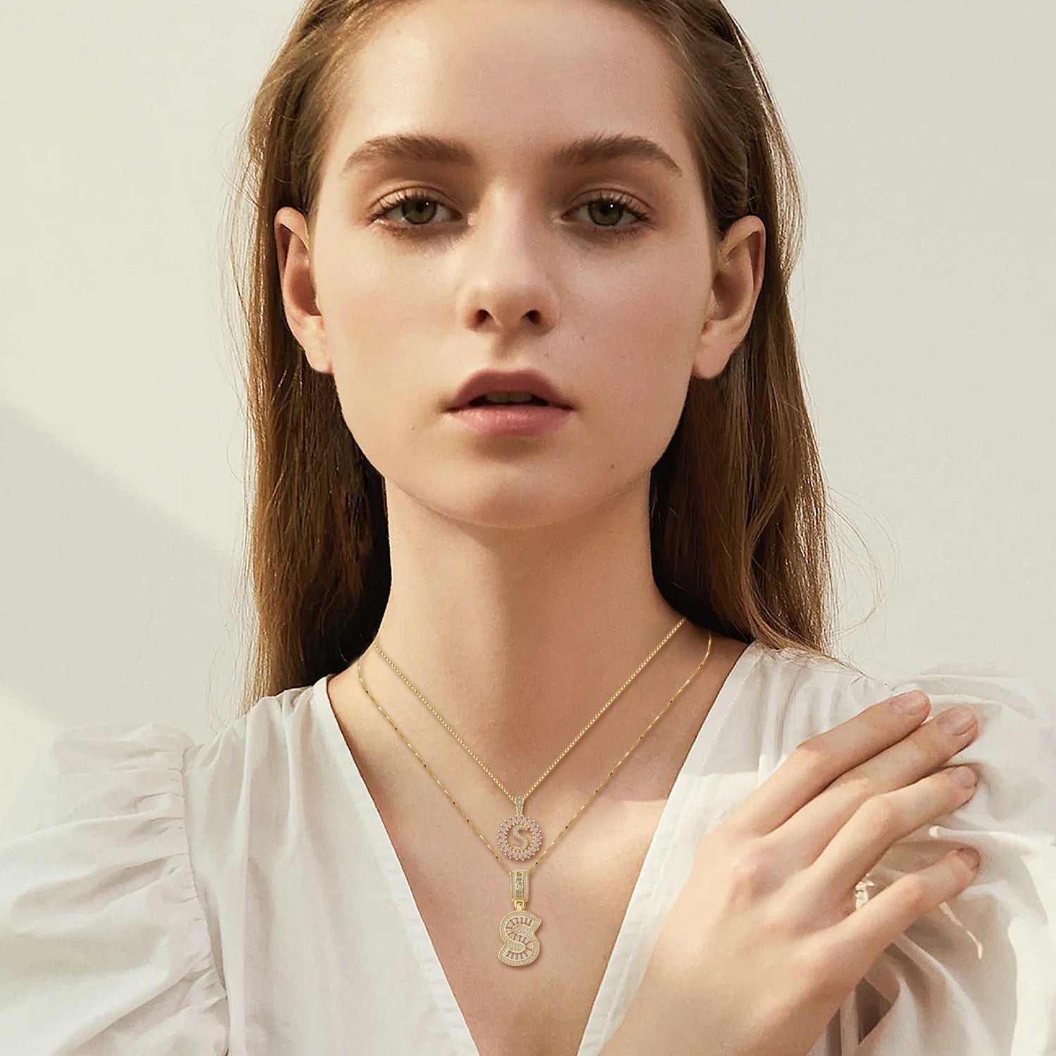 Moissanite Initial Pendant – view 4