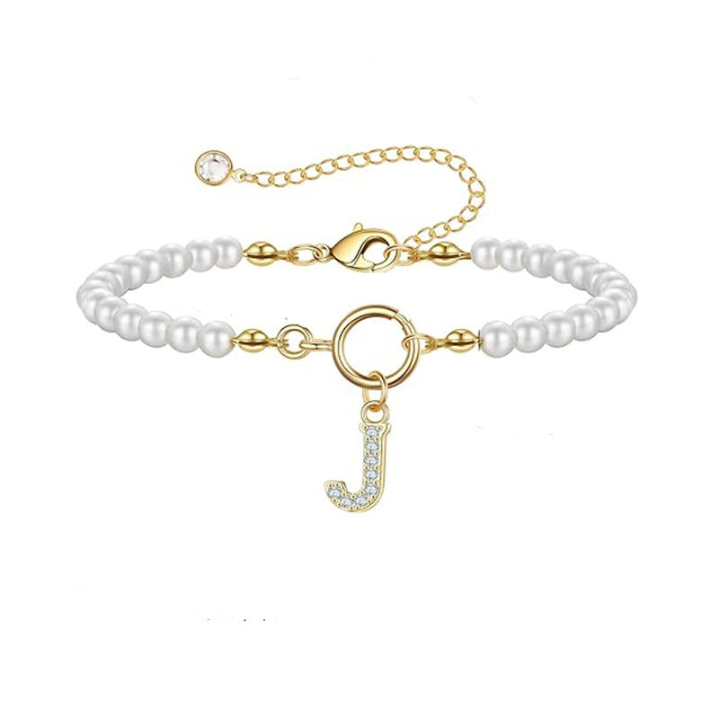 Gold Auden Initial Letter Bracelets – view 5