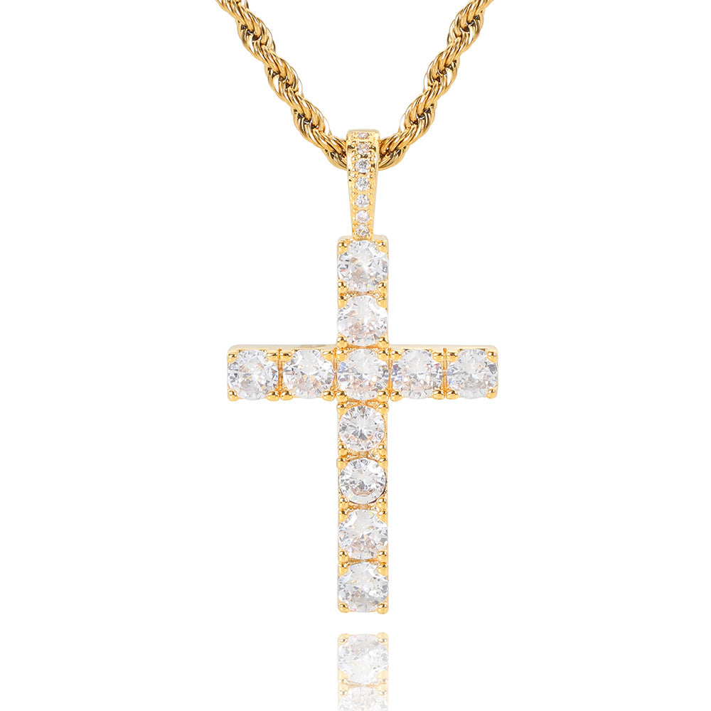 Moissanite Cross Pendant Necklace