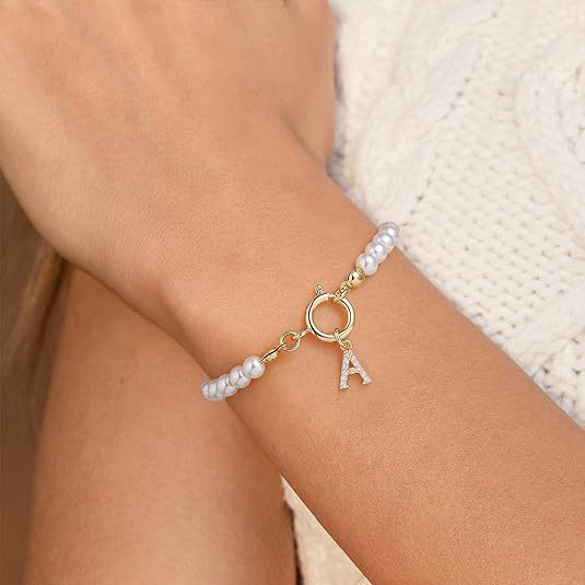 Gold Auden Initial Letter Bracelets – view 3