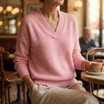 Faye | Relaxed Fit Soft V-Neck Sweater – view 6