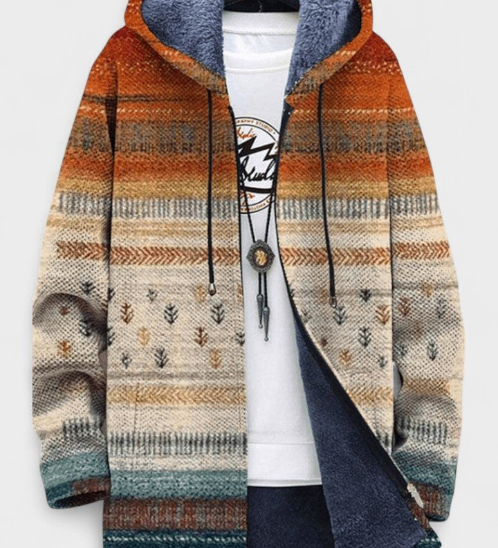 Tara modern geometric hooded cardigan | Ellie Dublin