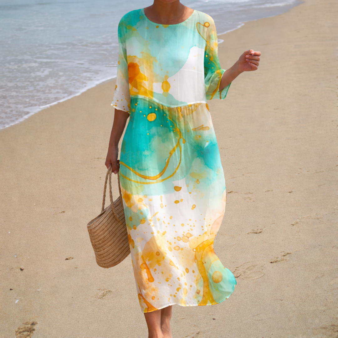 Mireille - Chic and Comfortable Long Flowing Dress – view 2