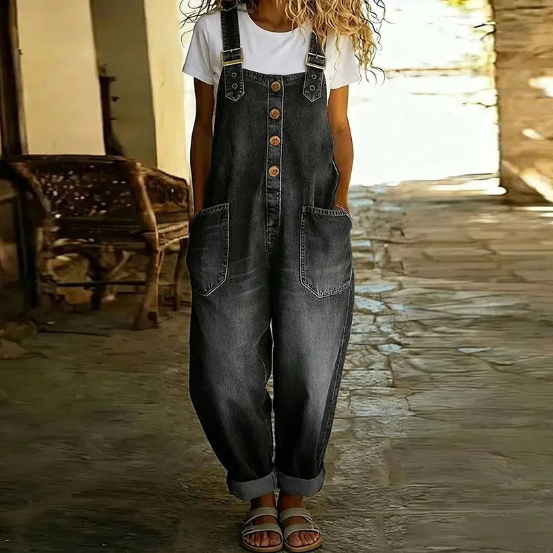 Maïwenn | Vintage dungarees with denim effect – view 5