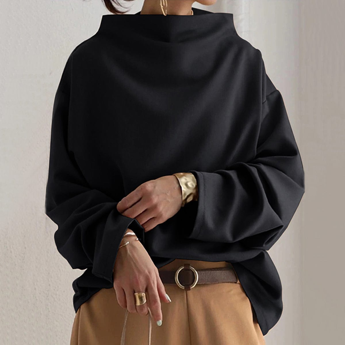 Lisa | Stylish High-Neck Casual Top – view 2