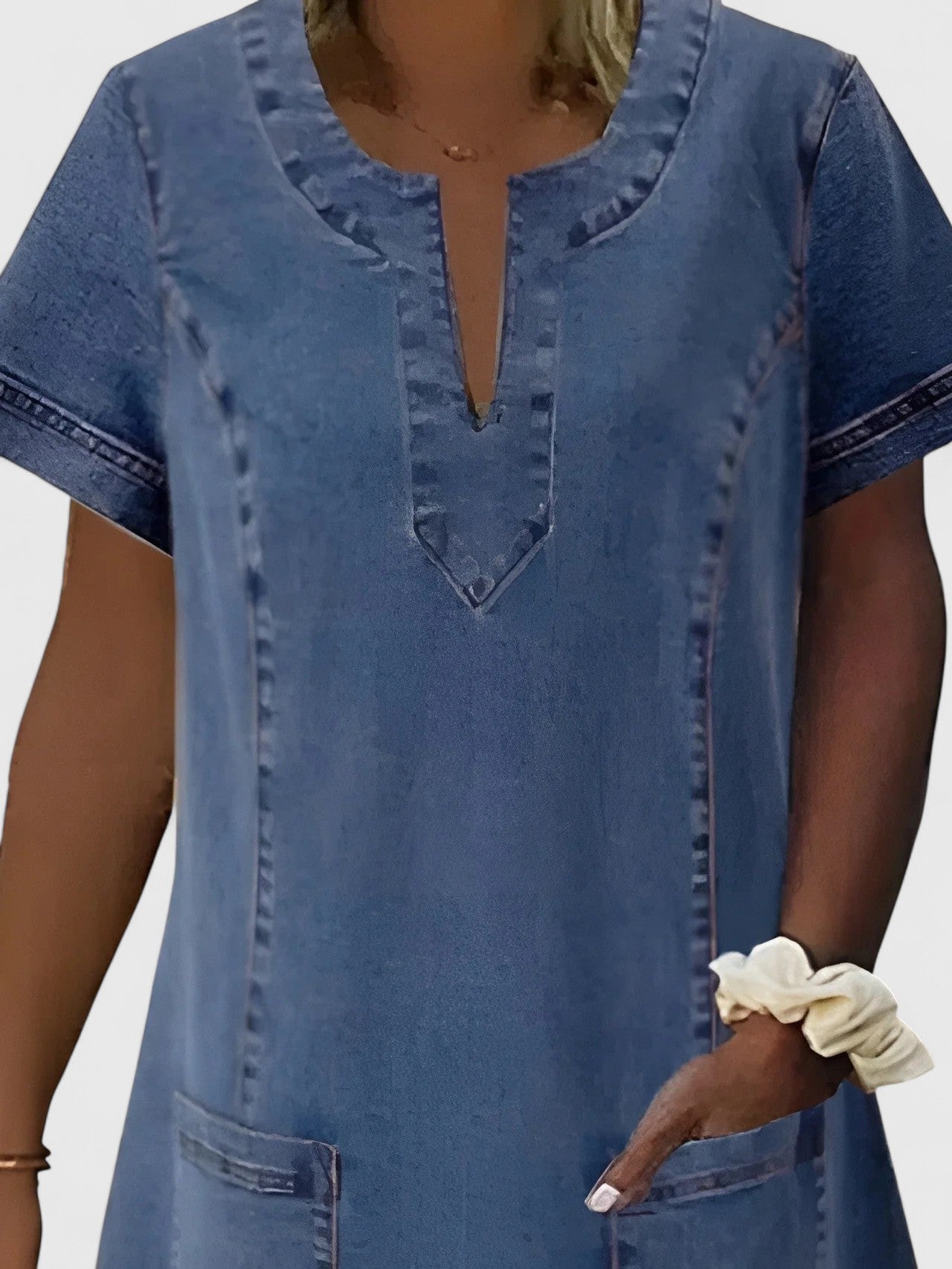 Christine | Elegant Denim Dress – view 2