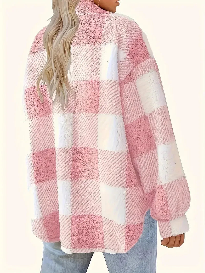 Martin | Stylish Checked Fleece Coat – view 6