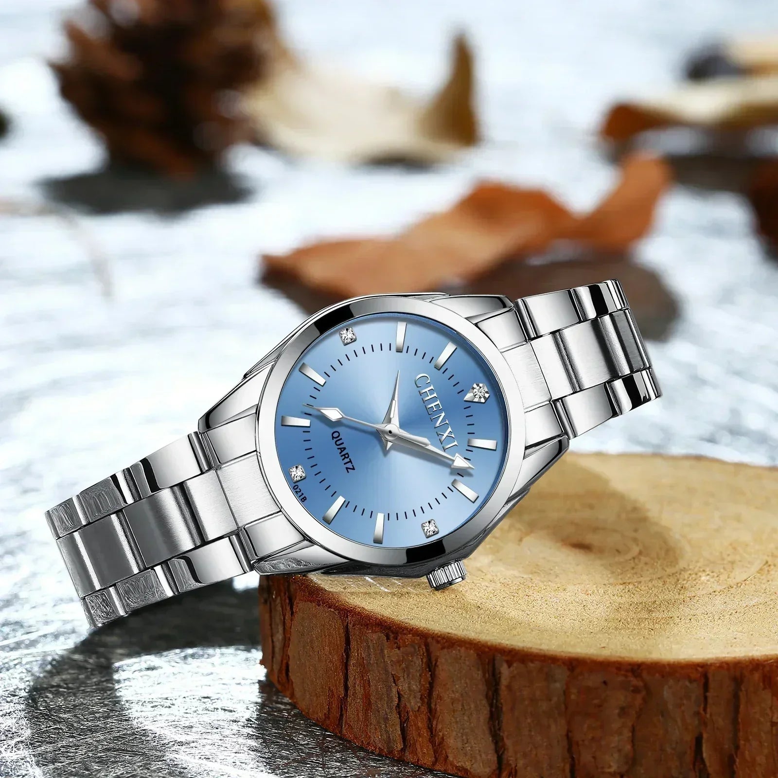 Nika® Silver Watch featuring a Pink Dial – view 3