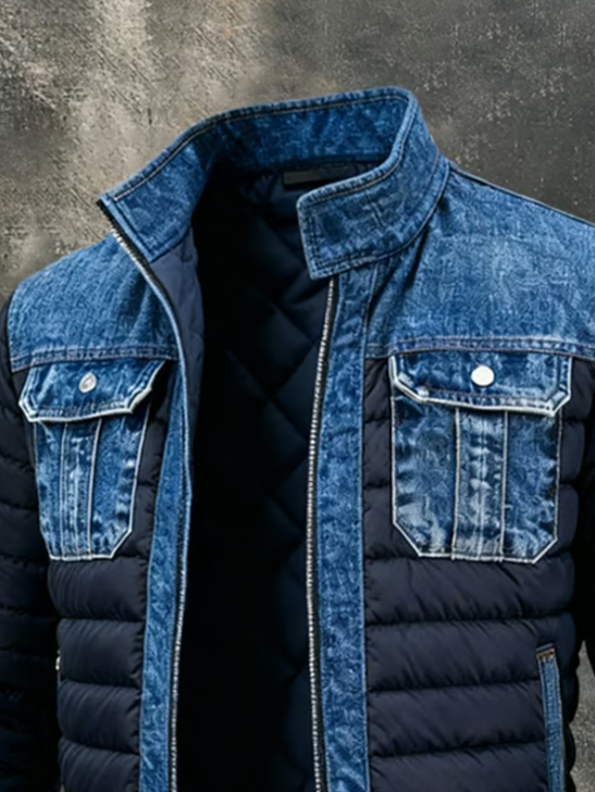 Luka | Padded Hybrid Denim Jacket – view 3
