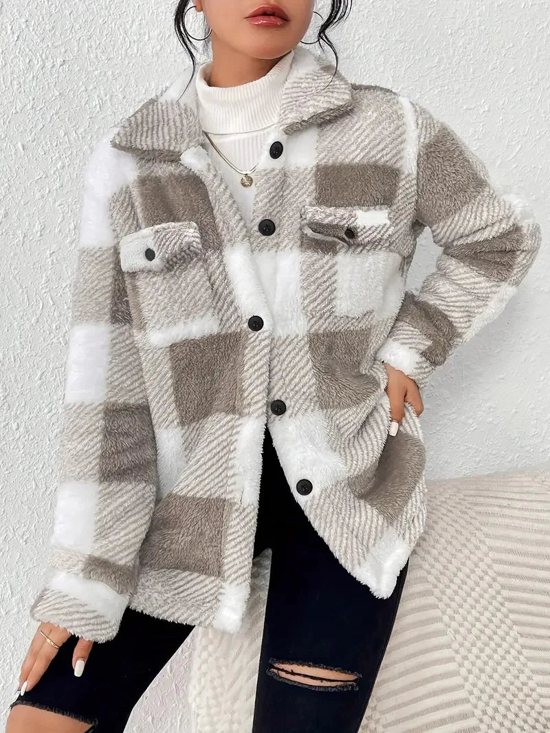 Martin | Stylish Checked Fleece Coat – view 2