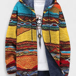 Shona graphic pattern hooded cardigan for women | Ellie Dublin