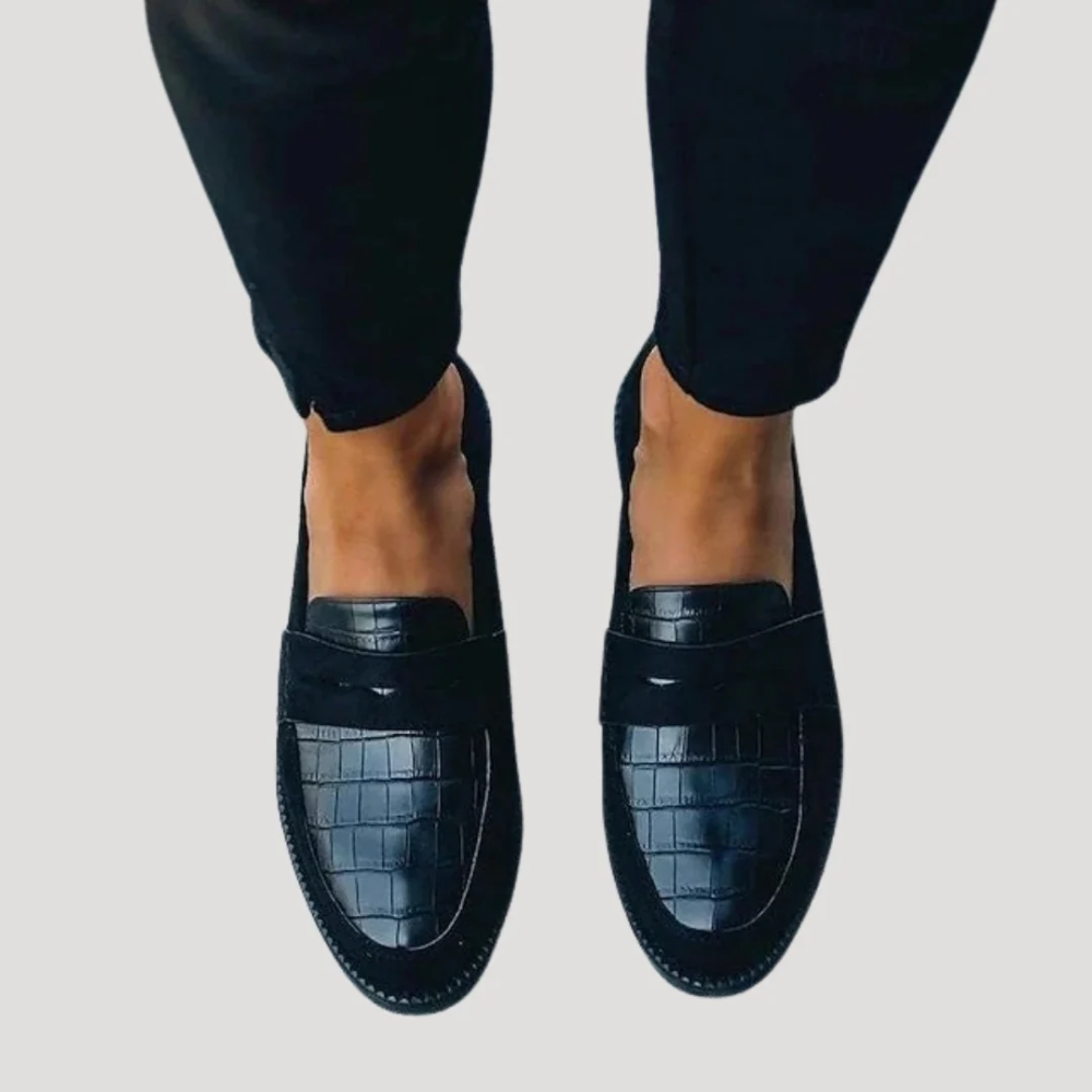 Sile croc-effect loafers for women | Ellie Dublin