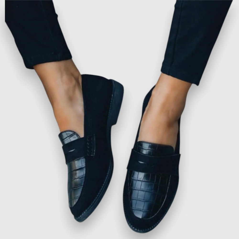 Sile croc-effect loafers for women | Ellie Dublin