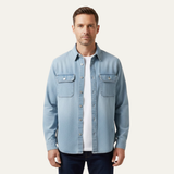 The Meadowpark Men’s Vintage Loose Fit Button Up Denim Shirt – view 2