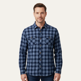 The Foxwood Ridge Men’s Plaid Denim Shirt with Chest Pockets – view 2