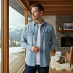 The Meadowpark Men’s Vintage Loose Fit Button Up Denim Shirt – view 3