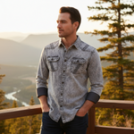 The Windcrest Men’s Casual Button-Up Vintage Denim Shirt – view 5