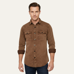 The Foxhaven Men’s Brown Vintage Washed Denim Shirt – view 2