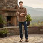 The Foxhaven Men’s Brown Vintage Washed Denim Shirt – view 6