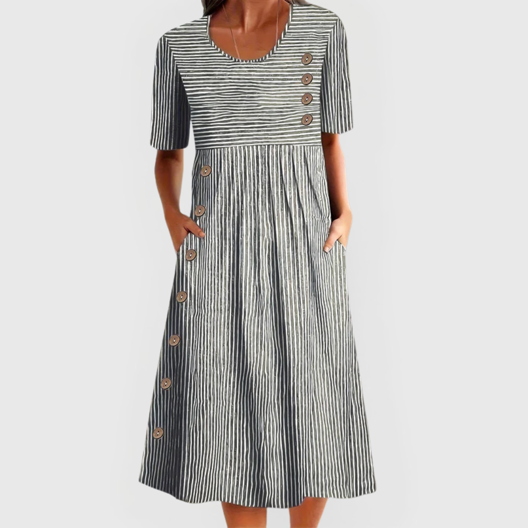 Wanda | Striped Midi Dress – view 2