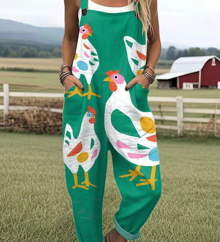 Cluckin’ Whimsical Dungarees