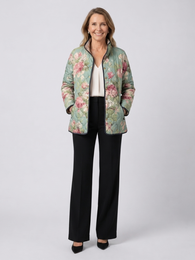 Assumpta antique rose quilted jacket for women | Ellie Dublin
