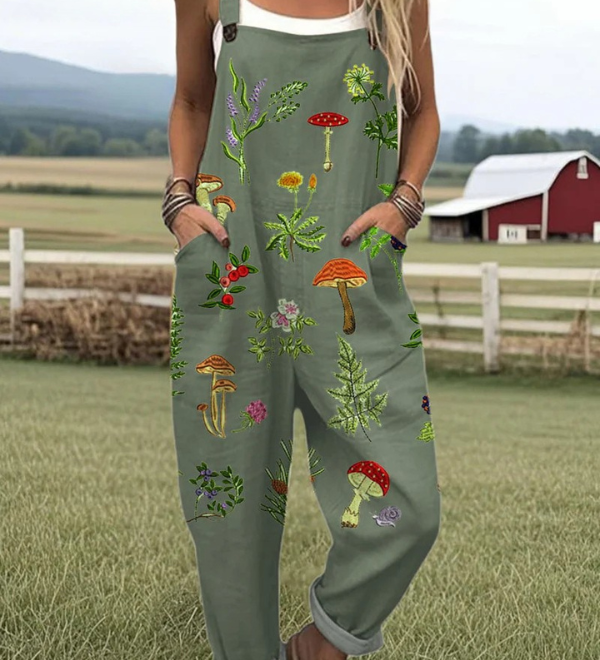Nature-Inspired Embroidery Dungarees