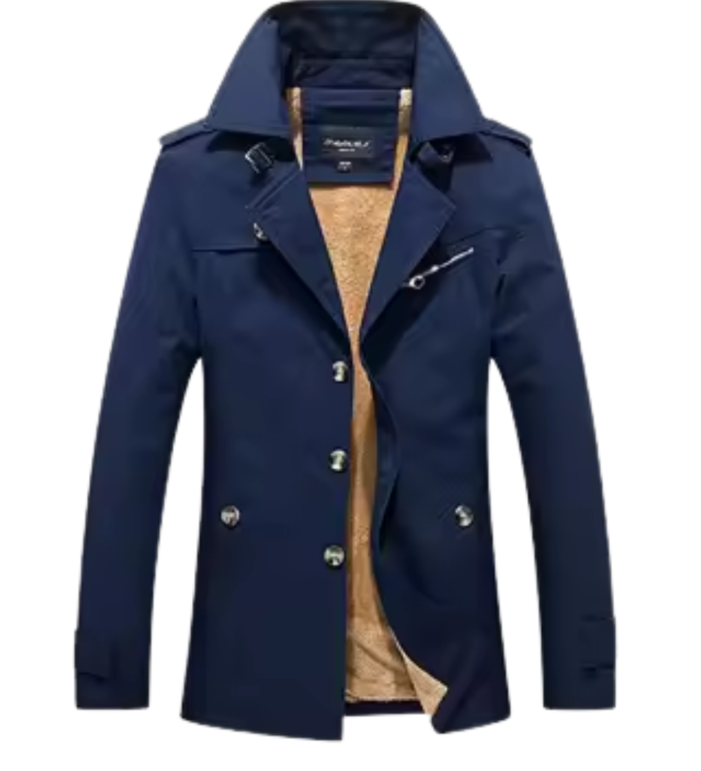 Étienne™ | Sophisticated Men's Trench Coat Featuring Quilted Accents
