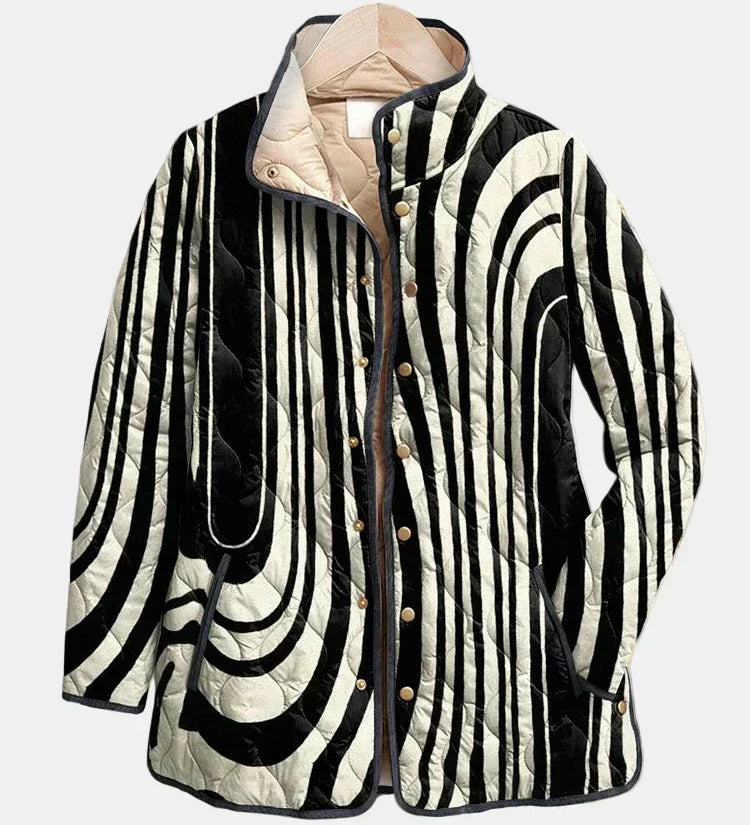 Concepta zebra graphic quilted jacket for women | Ellie Dublin