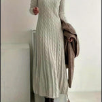 Sarah | Comfortable Cable Knit Maxi Dress – view 10