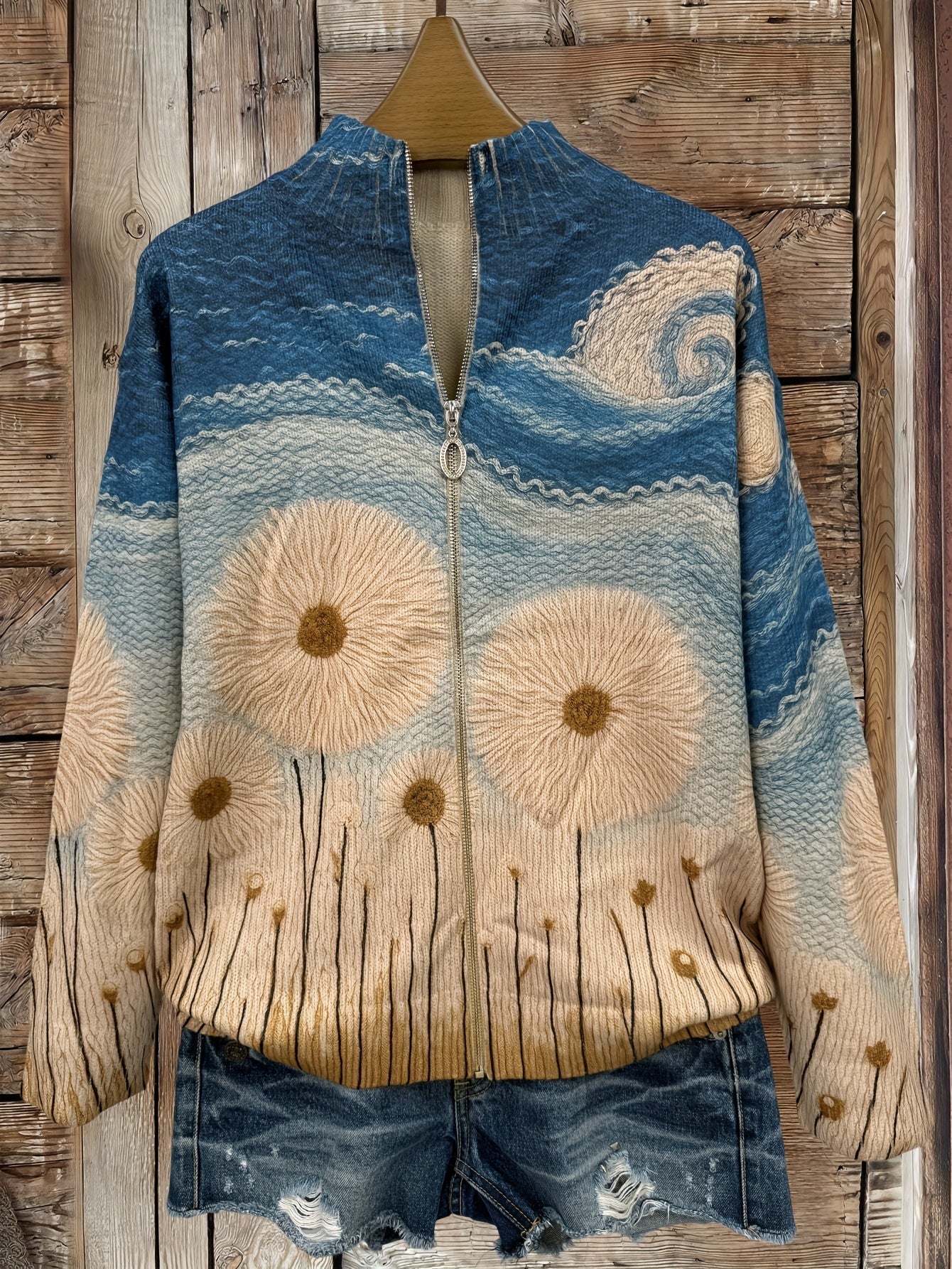 Eabha quilted dandelion zip cardigan for women | Ellie Dublin
