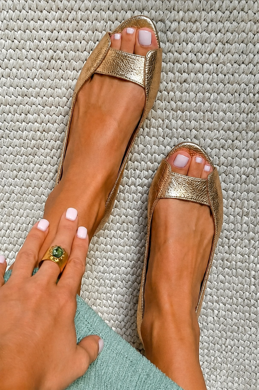 Adelina | Chic Comfort Gold Sandals – view 2