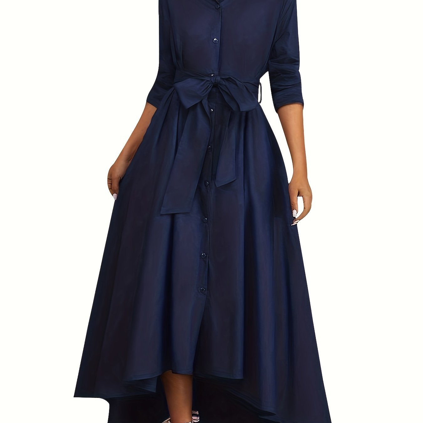 Martine | Perfect Buttoned Maxi Dress for Parties – view 13