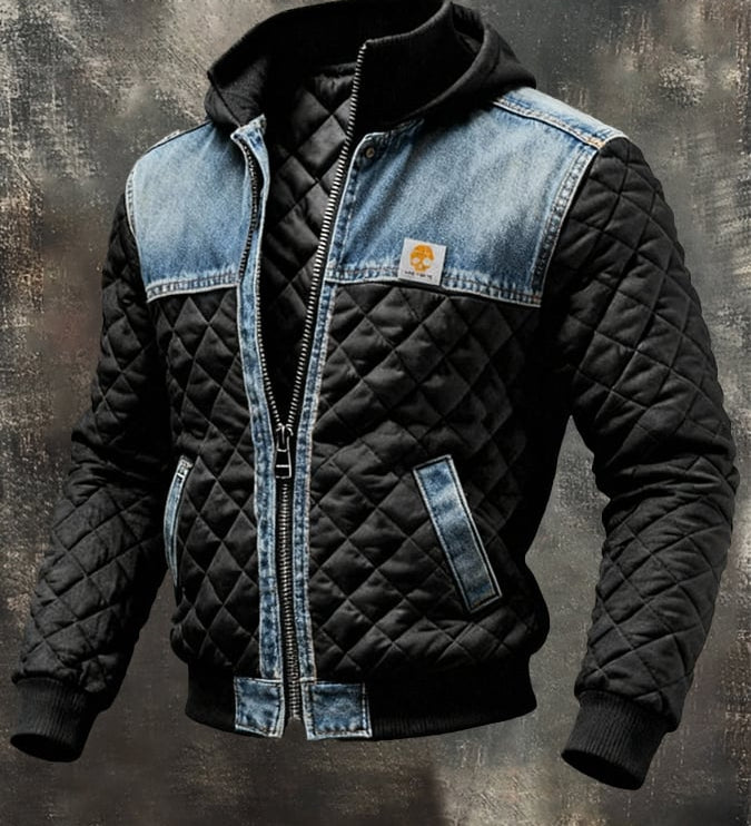 MATEO | Padded Jacket Featuring Denim Accents