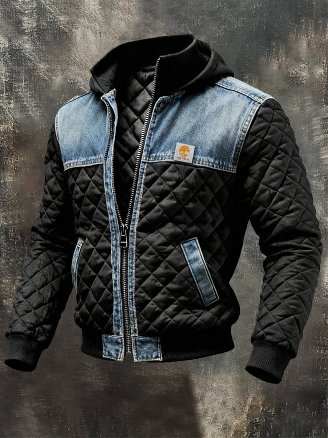 MATEO | Padded Jacket Featuring Denim Accents