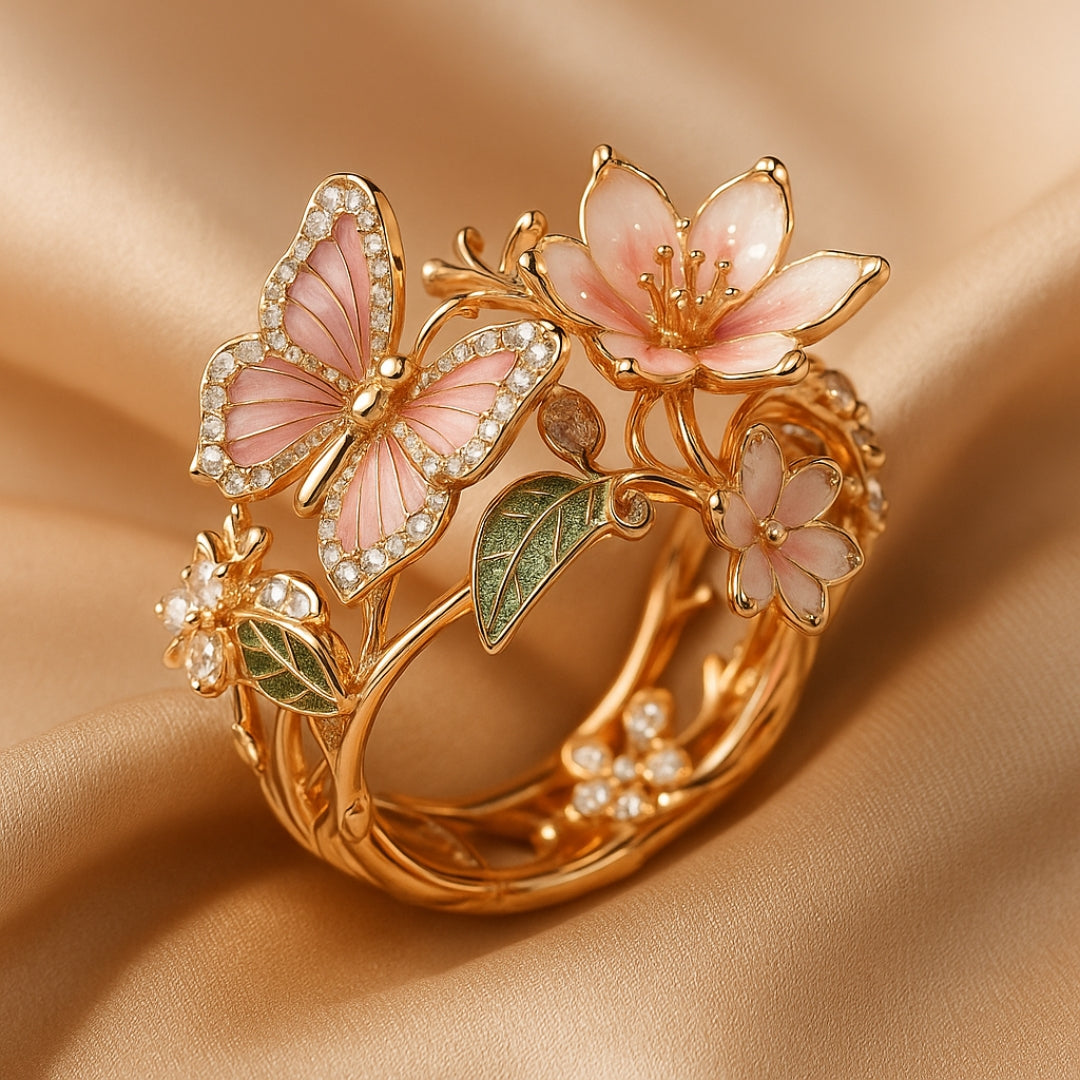 Natural Light Zirconia Butterfly Ring – view 5