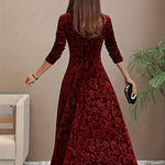 Julie | Elegant Patterned Maxi Dress – view 10
