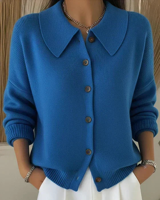Vespera button collar cardigan for women | Ellie Dublin