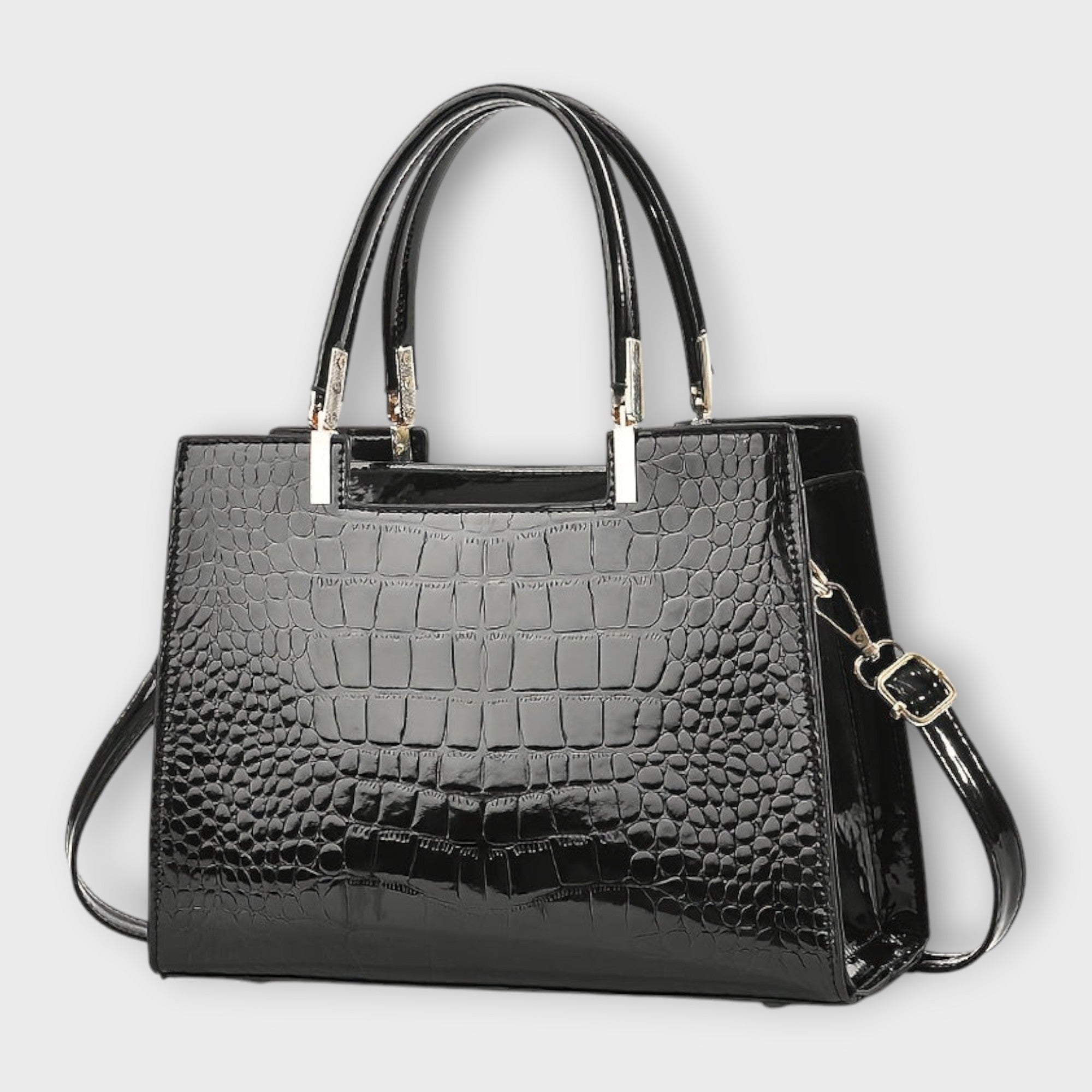 Emilie | Glossy Crocodile Tote – view 2