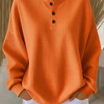 Mirabel cosy waffle henley sweatshirt | Ellie Dublin