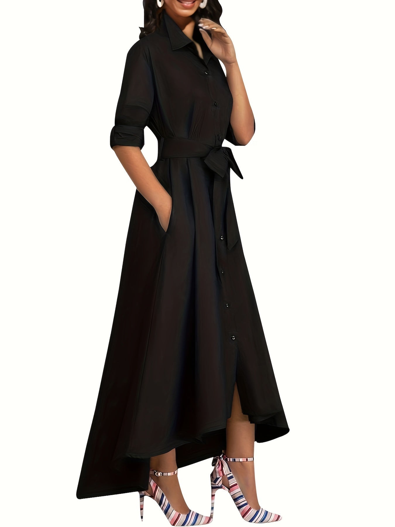 Martine | Perfect Buttoned Maxi Dress for Parties – view 12