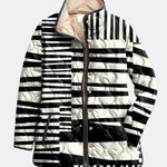 Moira graphic stripe quilted jacket for women | Ellie Dublin