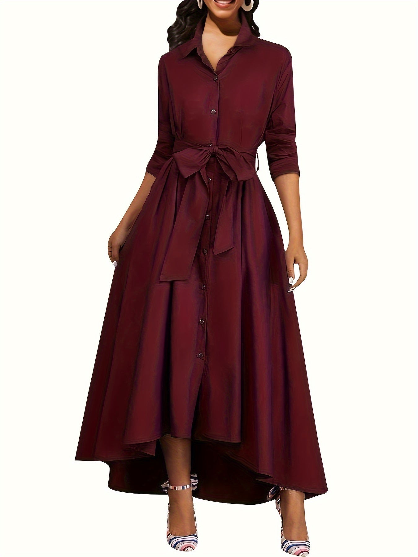 Martine | Perfect Buttoned Maxi Dress for Parties – view 3