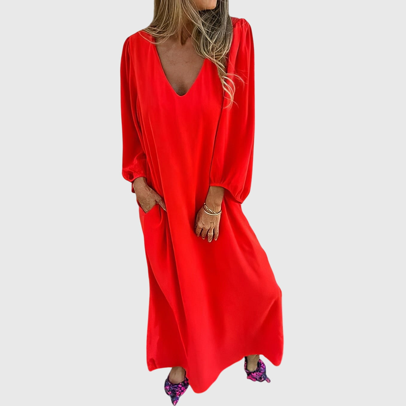 Carol | Long Boho Dress with Pockets – view 5