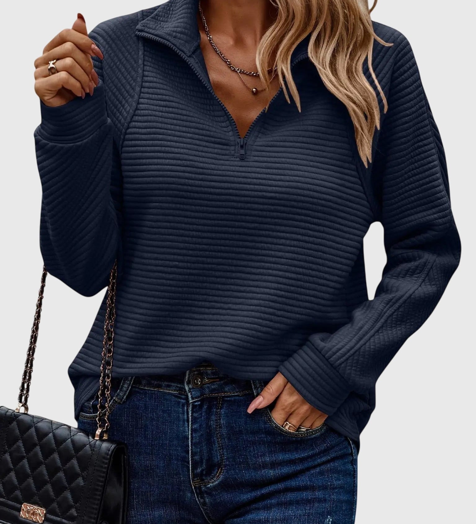 Christine | Stylish Half-Zip Sweater – view 7