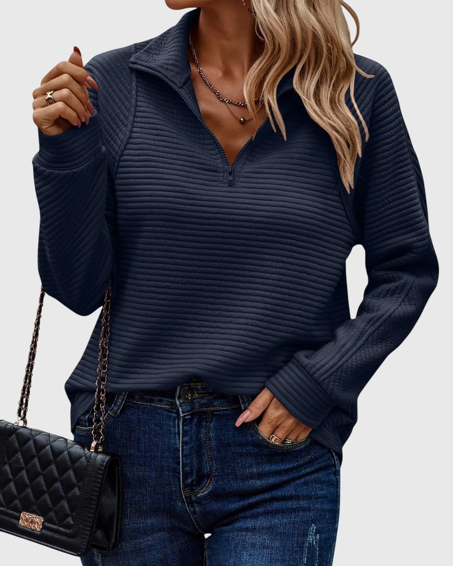 Christine | Stylish Half-Zip Sweater – view 7