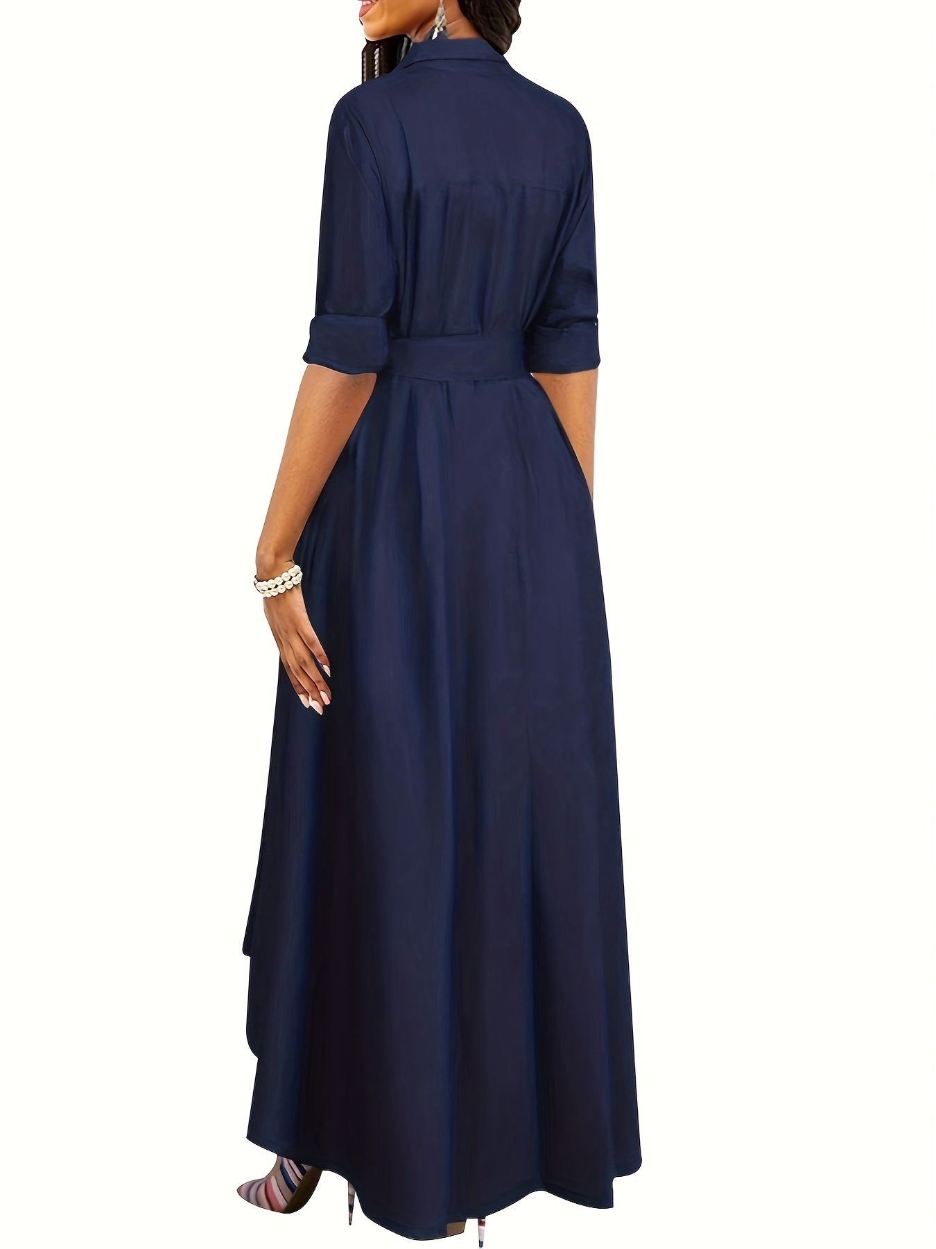 Martine | Perfect Buttoned Maxi Dress for Parties – view 7