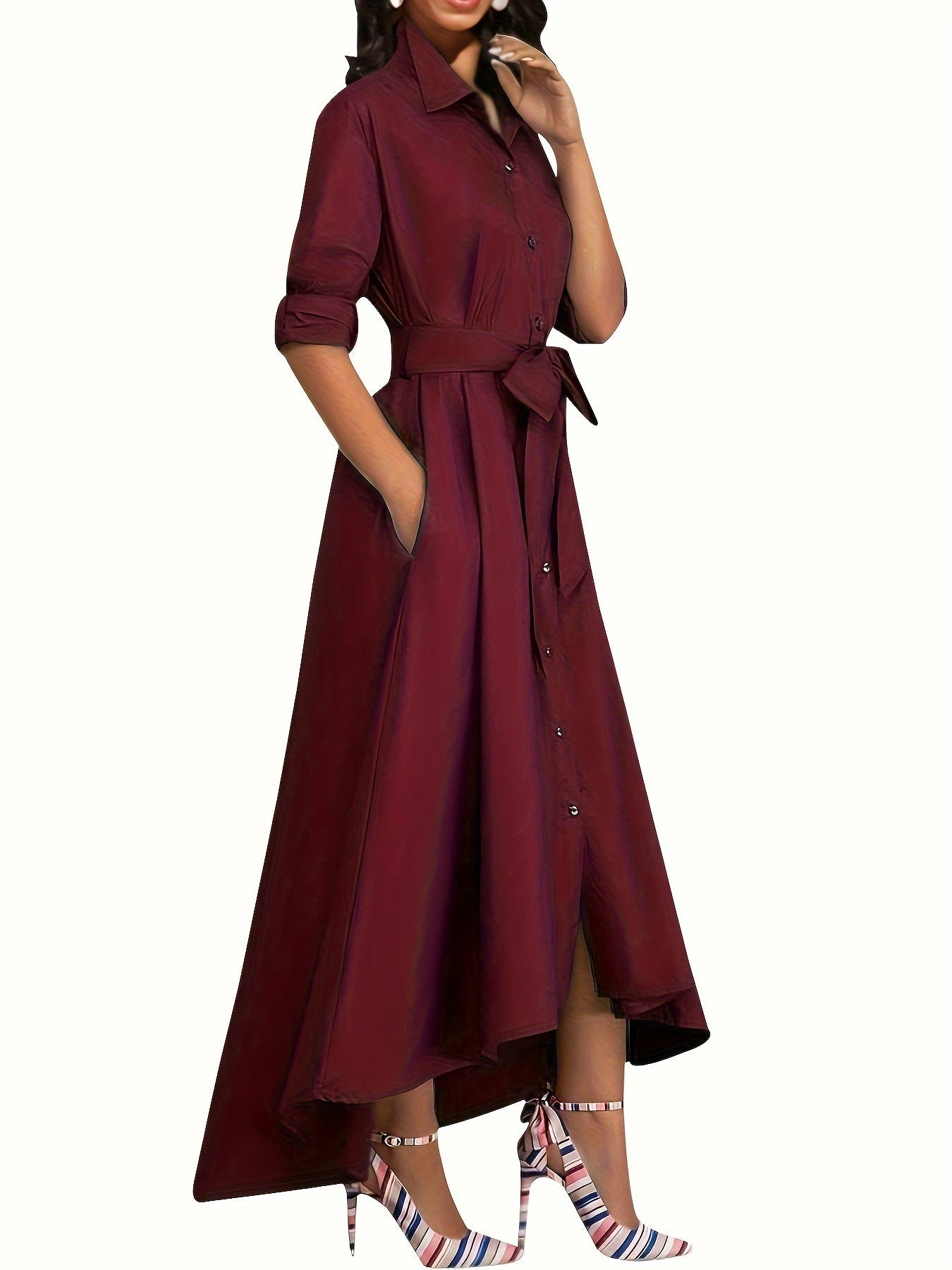 Martine | Perfect Buttoned Maxi Dress for Parties – view 11